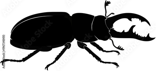 Stag Beetle Silhouette – Flat Vector Plotter Cut File