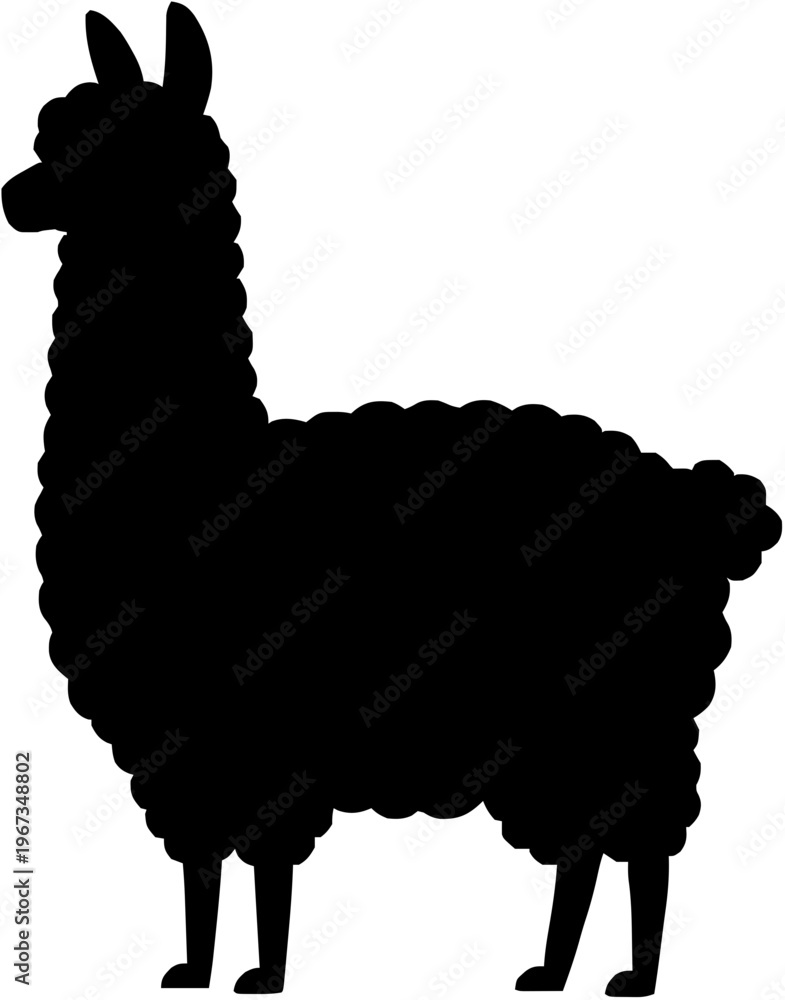 Naklejka premium Alpaca Silhouette – Flat Vector Plotter Cut File
