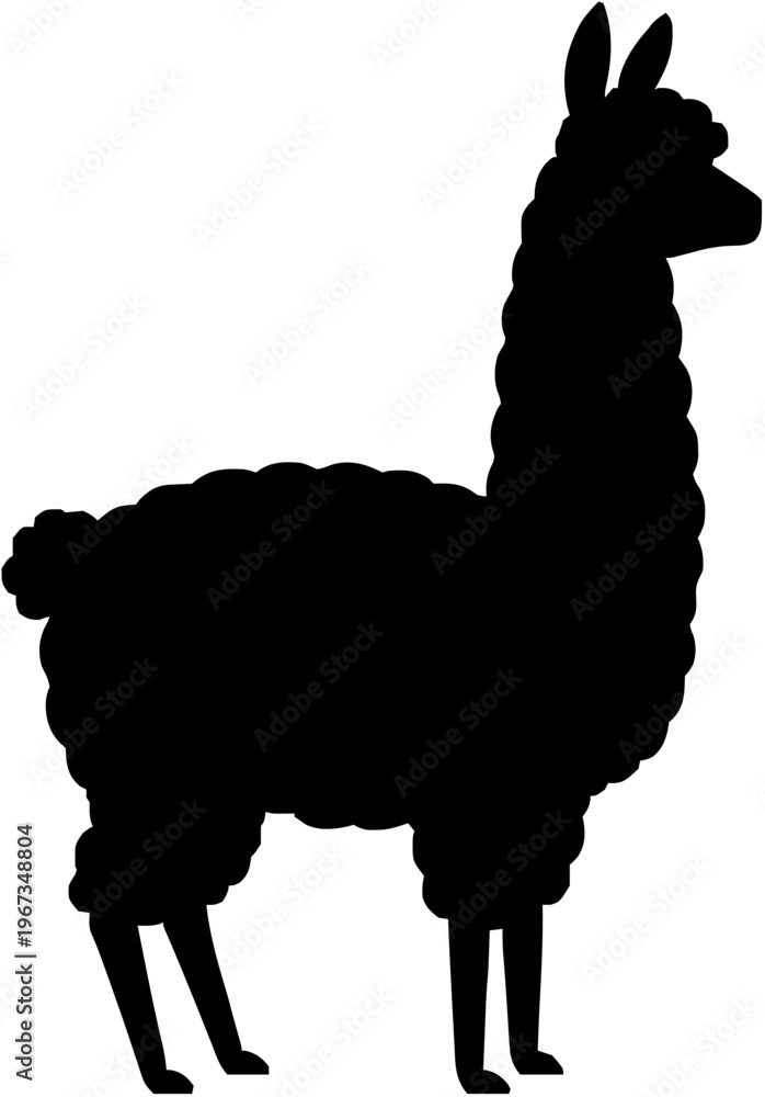 Naklejka premium Alpaca Silhouette – Flat Vector Plotter Cut File