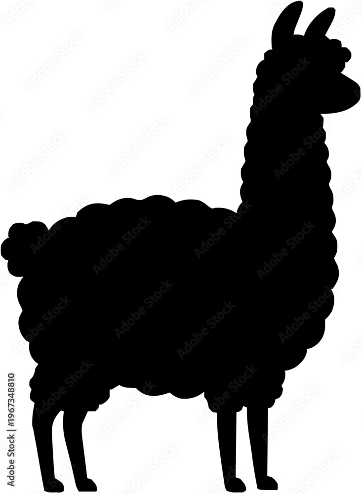 Naklejka premium Alpaca Silhouette – Flat Vector Plotter Cut File
