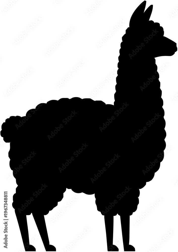 Naklejka premium Alpaca Silhouette – Flat Vector Plotter Cut File