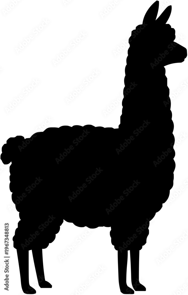 Naklejka premium Alpaca Silhouette – Flat Vector Plotter Cut File