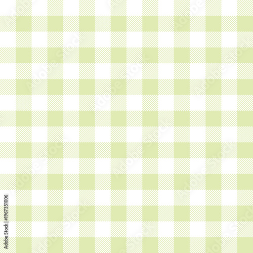 Light green gingham fabric pattern with soft checkered design. Fresh pastel textile background for clean minimal style. Subtle backdrop ideal for template, branding, or presentation use.