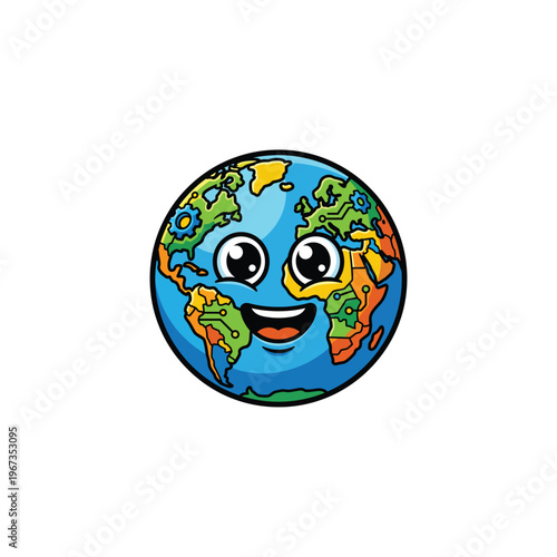 Translator Globe Mascot Mechanical Continents