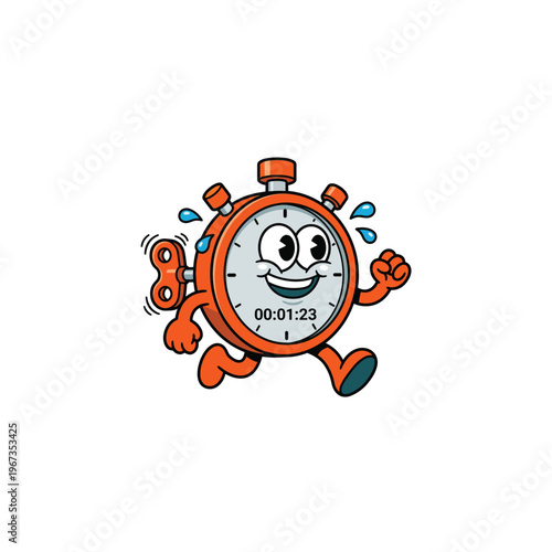 Hyperactive Stopwatch Mascot Windup Key