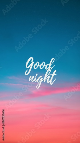 Moon and Clouds in Night Sky With Simple Text Wishing Good Night