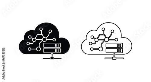Cloud Network Connection Server Vector