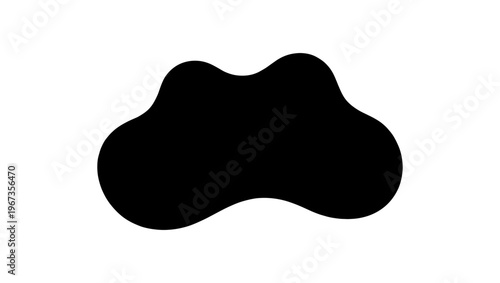 Minimalist black blob vector, organic fluid shape silhouette, abstract liquid splash element, simple amoeba form for modern graphic design