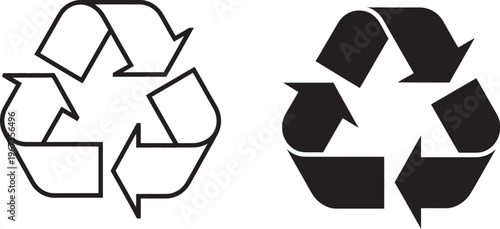 Recycling symbol sign, transparent vector, environmental protection icon, recycling and sustainability symbol, isolated illustration