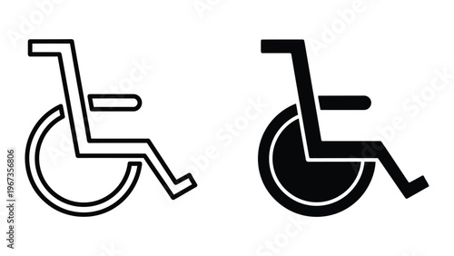 Comparison of two wheelchair accessibility symbols with different fill styles