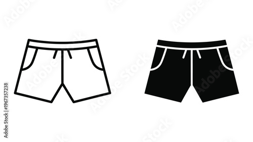 Comparison of light and dark swim shorts with contrasting pocket designs