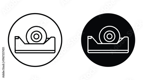 Contrast comparison of tape dispenser icons on different backgrounds