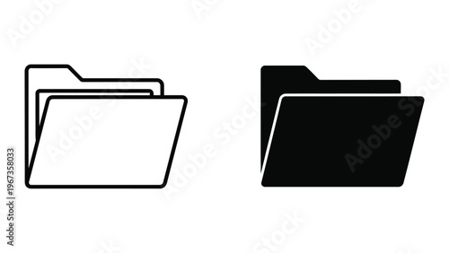 Contrast between empty and filled folder icons representing data states