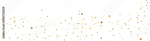 Golden star confetti wave vector festive sparkle background