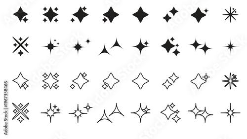 Sparkle and Star Icons Set
