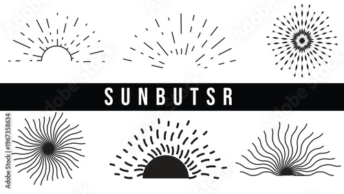 Sunburst and Starburst Vector Graphic Elements Collection