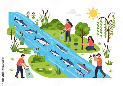 People helping dolphins in water.