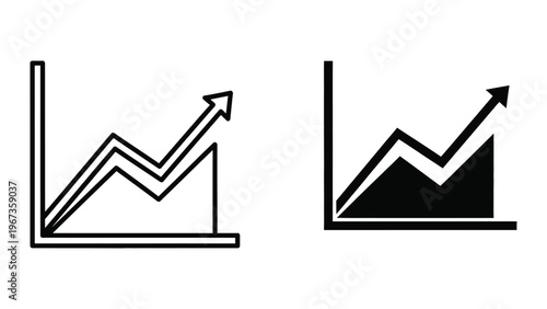Comparison of upward trends with and without filled area representation in graphs