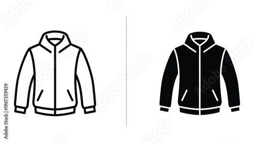 Comparison of light grey and black zip-up track jackets with contrasting cuffs