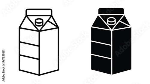 Contrast between traditional and modern milk carton designs with a bold black and white theme