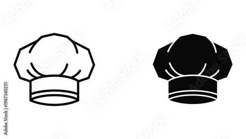 Comparison of a classic chef hat in two different color styles