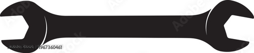 Black adjustable wrench tool silhouette