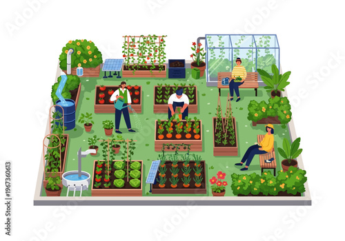 People Working in a Greenhouse Nursery.