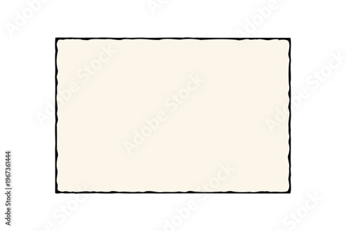 Abstract sketch of a roughly outlined rectangle with uneven edges. Vector