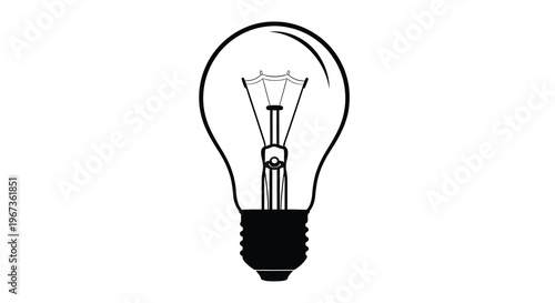 A simple black silhouette of an incandescent lightbulb
