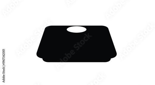 Black silhouette of a modern serving tray with a handle silhouette