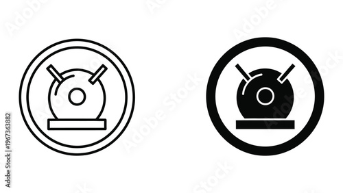 Comparison of a regular and a filled-in weighing scale icon design