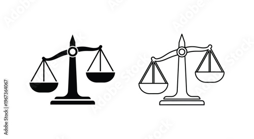 Scales of Justice Balance Icons Vector