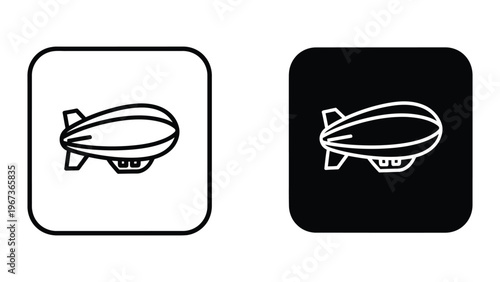 Contrasting zeppelin icons on different background colors