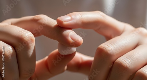 Close-up of Hands Intertwined in Gesture of Connection and Support.