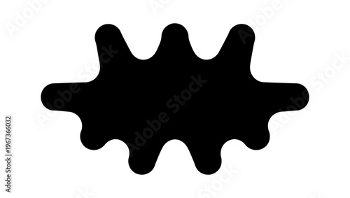 Minimalist black amorphous blob vector, organic liquid splash silhouette, abstract fluid shape with rounded edges for modern graphic design