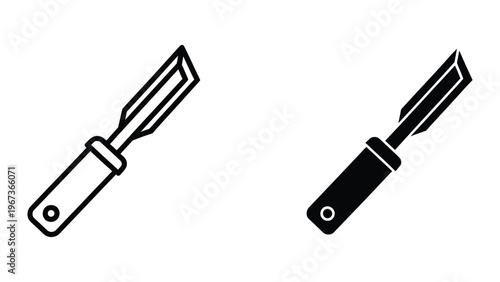 Tableau sur toile Two different types of screwdrivers shown in a side-by-side comparison illustrat