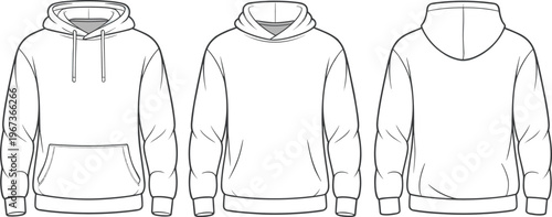 Simple line of three women wearing long dresses and headscarves long sleeves line minimalist