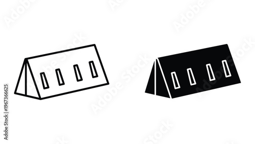 Comparison of a light and dark colored tent with ventilation windows