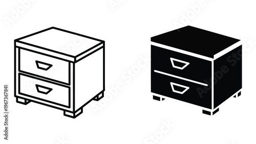 Two contrasting dressers with different color schemes and similar designs