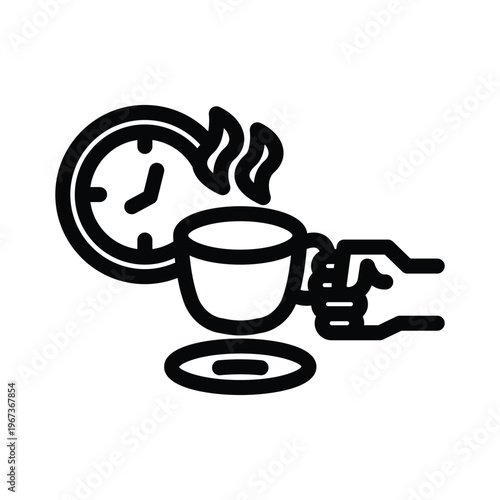 coffee break line icon illustration vector graphic.eps
