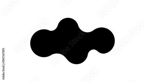 Minimalist black liquid blob vector, organic abstract amoeba shape, fluid ink splash silhouette isolated on white background for logo design