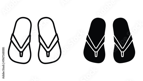 Comparison of flip-flops in different styles and colors
