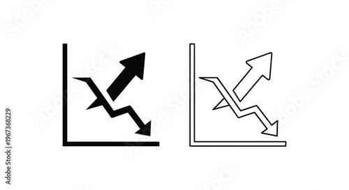 Up and down arrows graph chart Vector