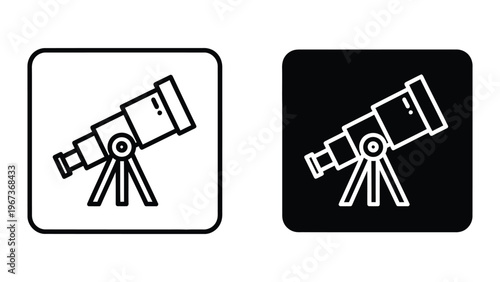 Comparison of telescope icons on contrasting backgrounds