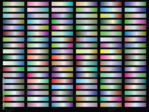 Colorful metallic gradient rectangles arranged in a grid pattern with horizontal bands