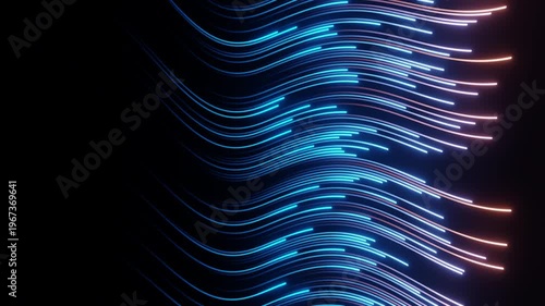 Futuristic Light Streaks Moving Smoothly In Endless Loop Animation