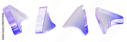 Foto 3d glass holographic arrow cursor set