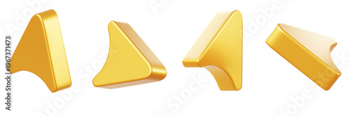 Cuadro en lienzo 3d gold navigation arrow