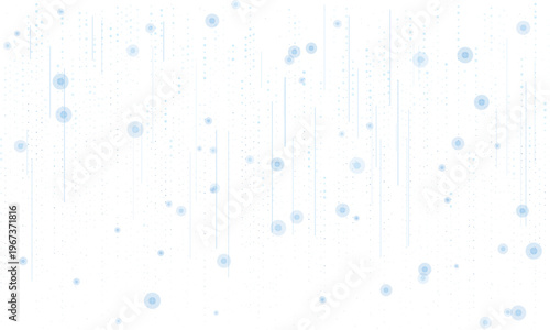 Glowing blue particles falling down on dark background with sparkling lights and trails