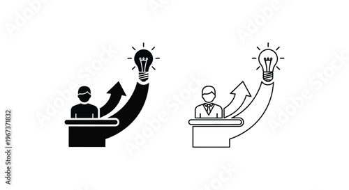 Ideas light bulb innovation concept Vector